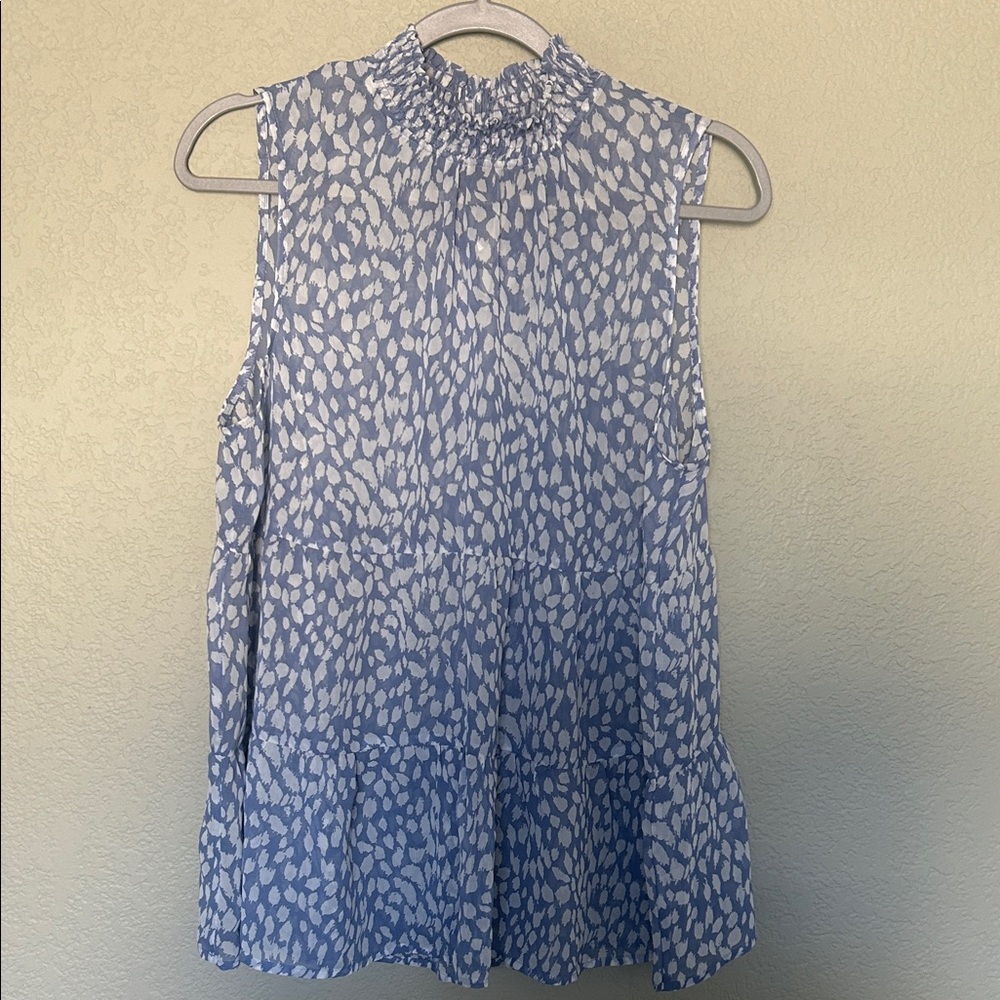Blue and White Sleeveless Women's Top Pleione brand NEW with tags